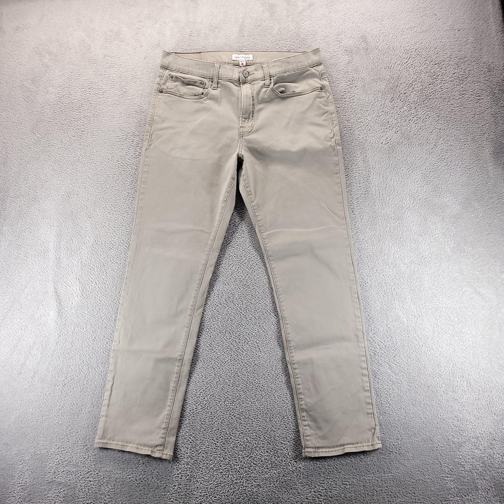 Lucky Brand Jeans Mens 34x30 Beige 121 Slim Straight Light Wash Stretch Denim
